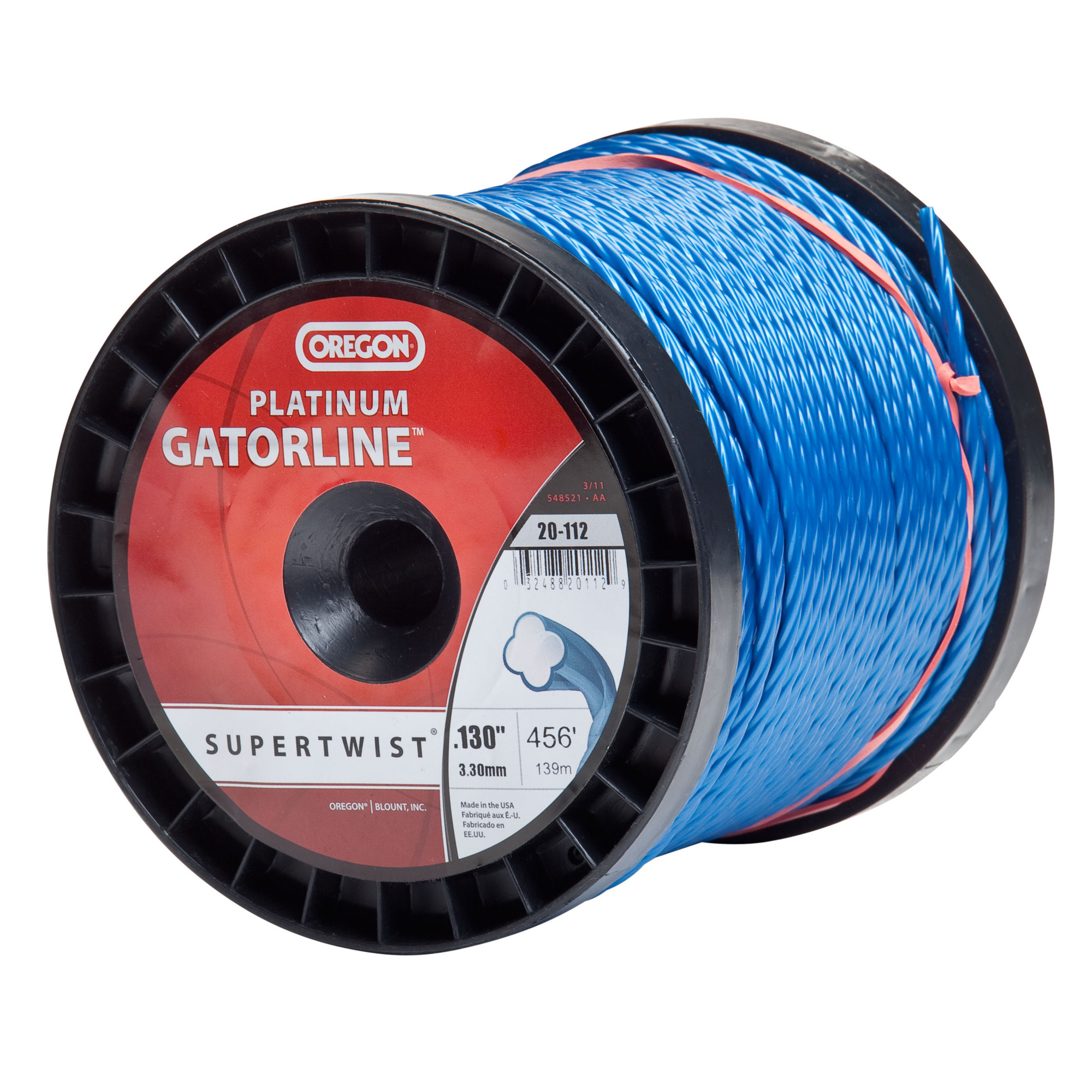 Oregon, Platinum Magnum Gatorline Trimmer Line, Line Diameter 0.13 in, Line Length 456 ft, Model# 20-112